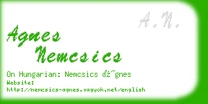 agnes nemcsics business card